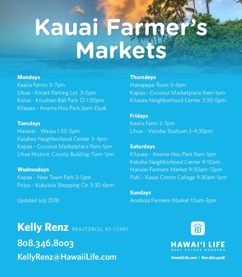 Kauai Farmers Market Schedule 2022 Where To Find The Best Local Produce - Kauai Farmers' Market Schedule -  Hawaii Real Estate Market & Trends | Hawaii Life