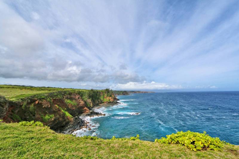 looking out to the ocean from peahi farms land