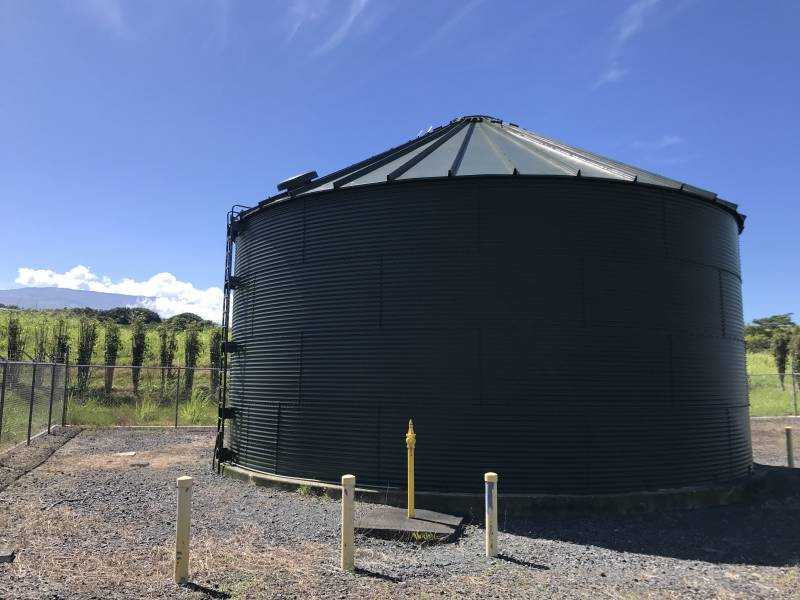 water storage tank at peahi farms