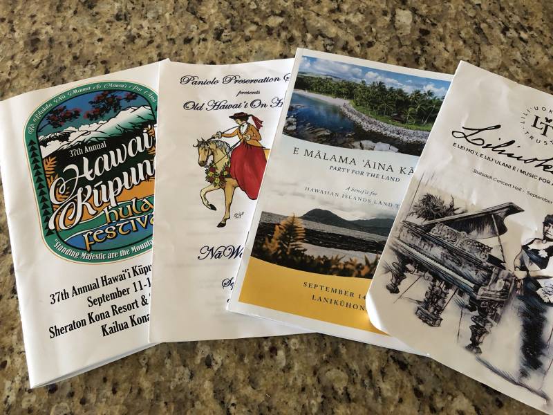 Programs from four local cultural events