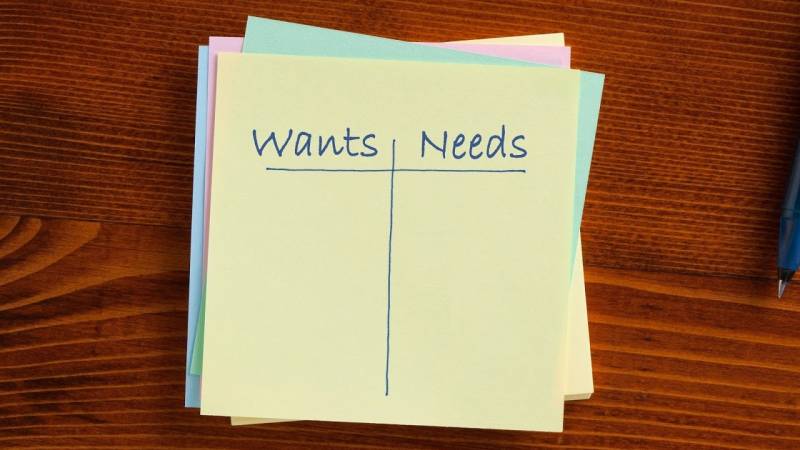 wants and needs list