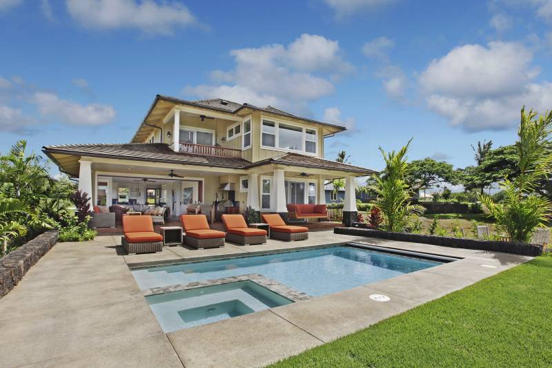 pool and loungers at kauai kukuiula smart home