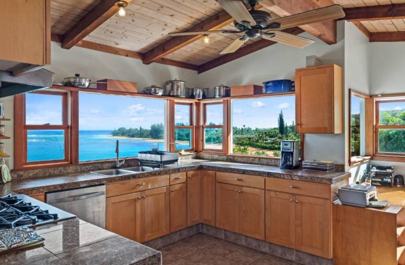 ocean views from the kitchen