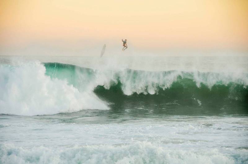 crashing while surfing oahu wave