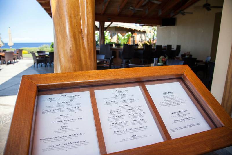 Halii Kai Ocean Club menu
