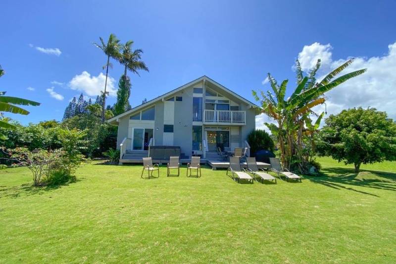 large backyard in kauai home for sale
