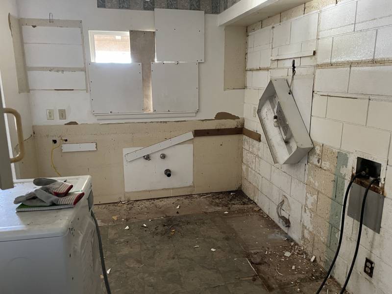 torn out kitchen ready to remodel
