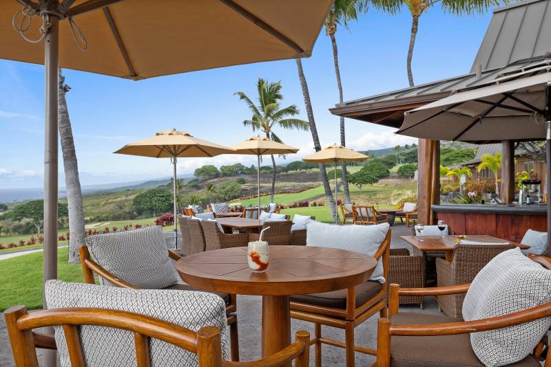 open air bar at hokulia hawaii island