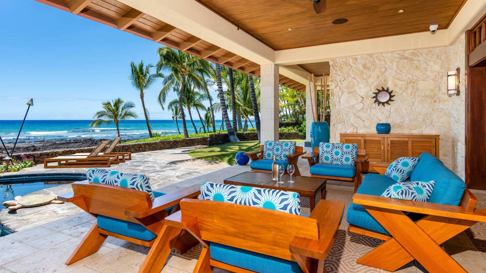 Live the Coastal Lifestyle in this Stunning Beachfront Home in Puako