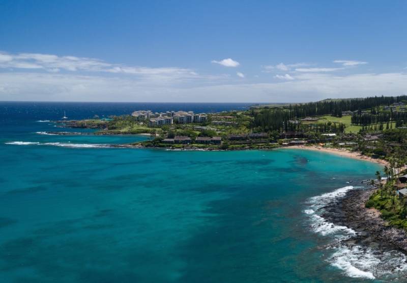 kapalua bay with montage residences in background