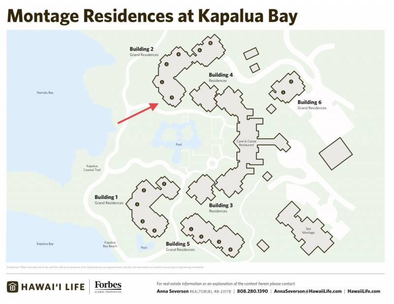 map of montage residences at kapalua bay