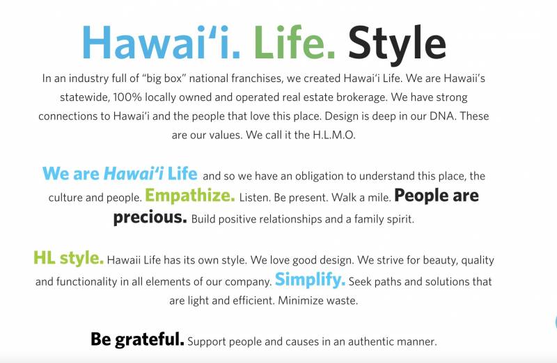 Hawaii LIfe Values Statement