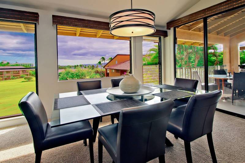 Luxury Wailea Real Estate dining room with views