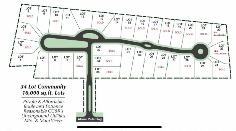 map of lots for sale in north kohala big island