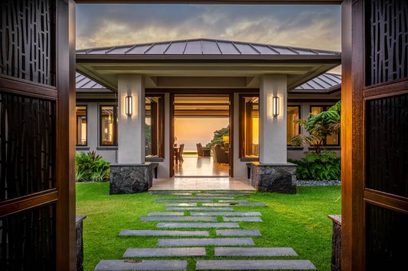 grand entryway to big island home for sale