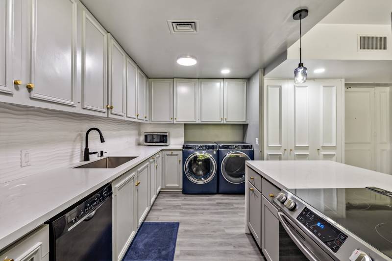 washer and dryer in kitchen