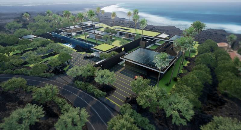 rendering of plans for luxury big island oceanfront lot