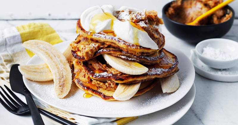 Pancake and banana breakfast