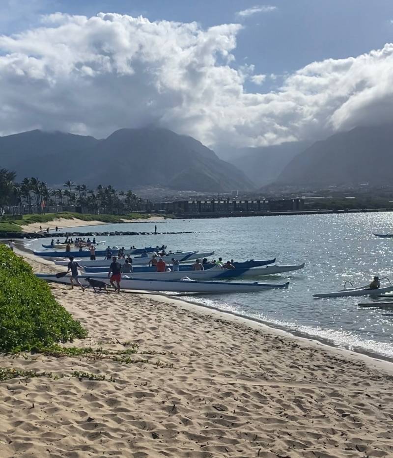 canoes on maui beach