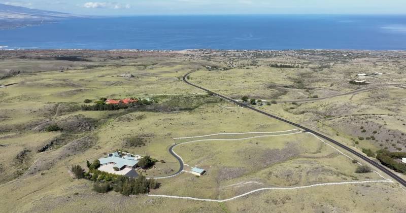 Aerial Kohala Ranch Summit Home for Sale