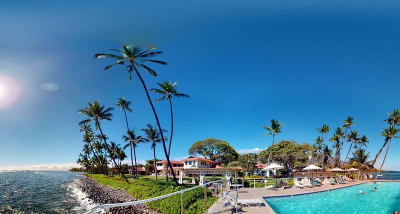panoramic view of oceanfront puamana maui