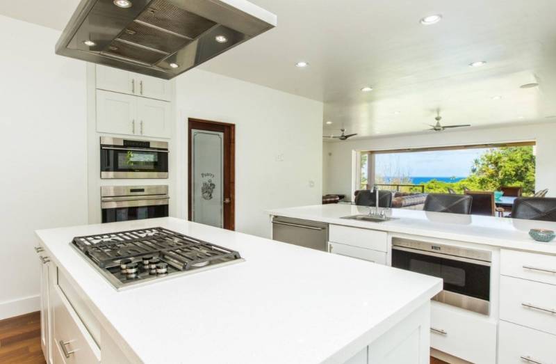 kitchen with ocean views