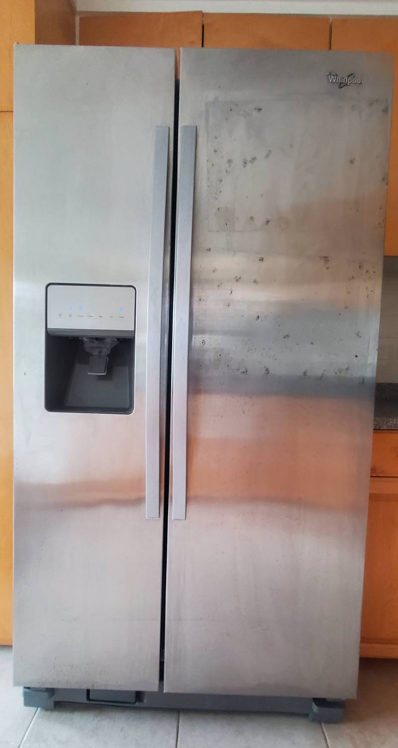 ugle stainless steel pitted fridge
