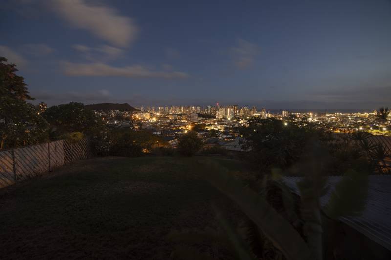 view of honolulu city lights at night