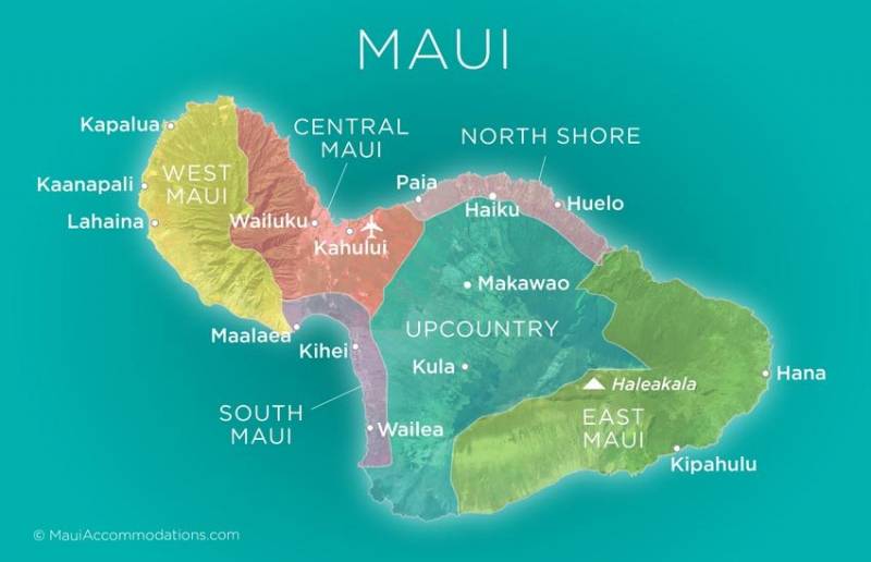 map of the island of maui