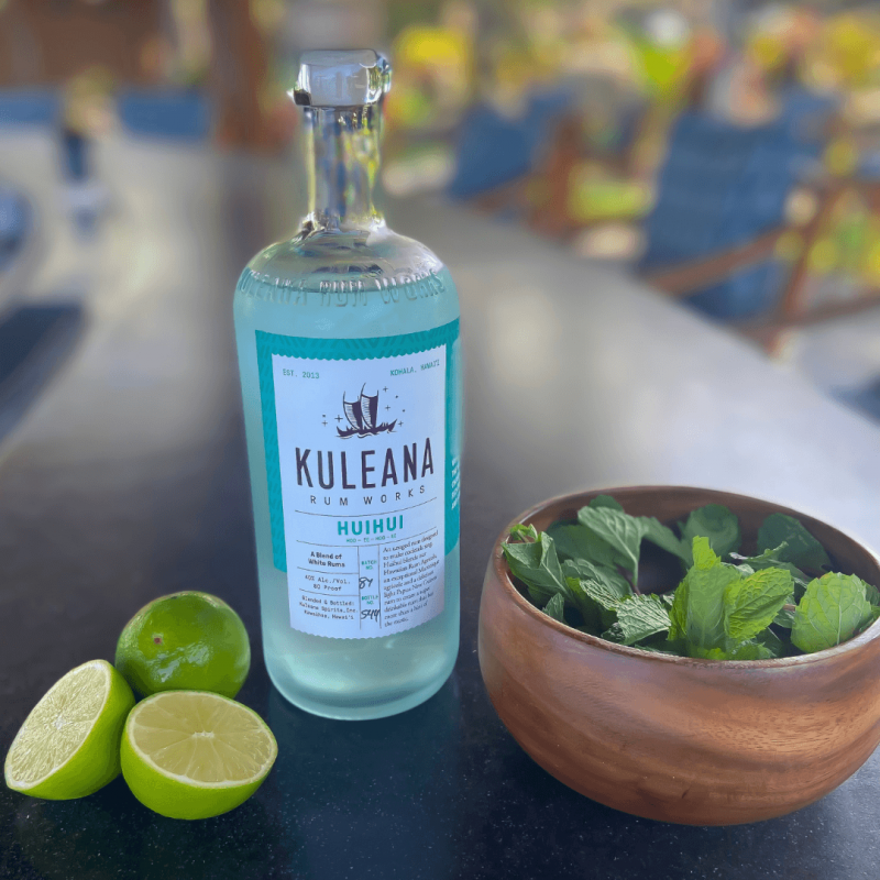 kuleana rum with fresh mint and lime