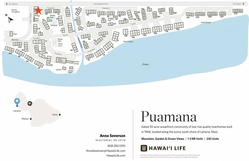 map of puamana community on maui