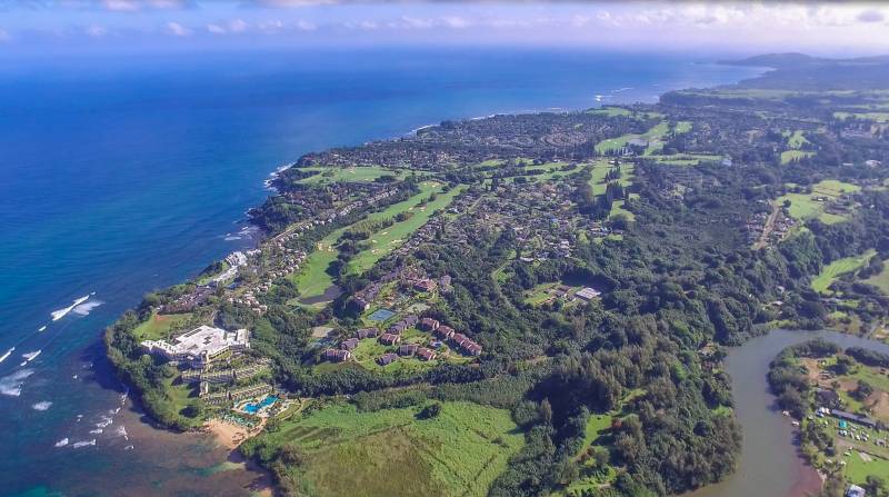 aerial view of princeville kauai