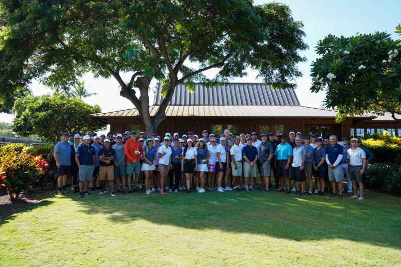 golfers at hawaii life charity golf tournament at hokulia on big island