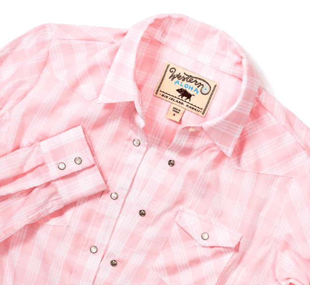 western aloha pink shirt