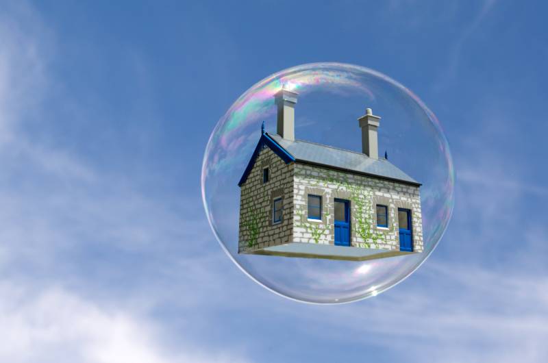 house in a bubble in the sky