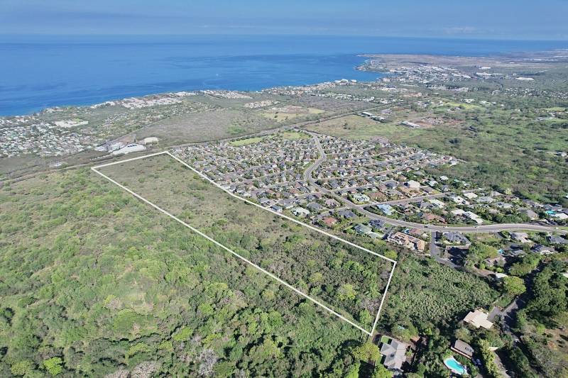 lot lines outlined in aerial photos of land on big island hawaii