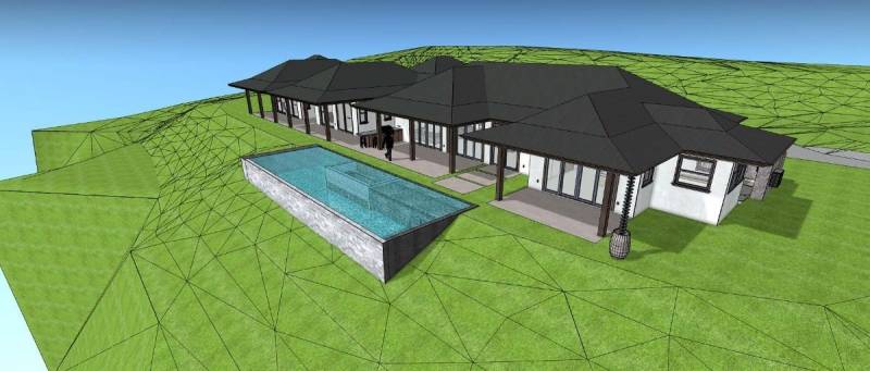 digital rendering of home with pool