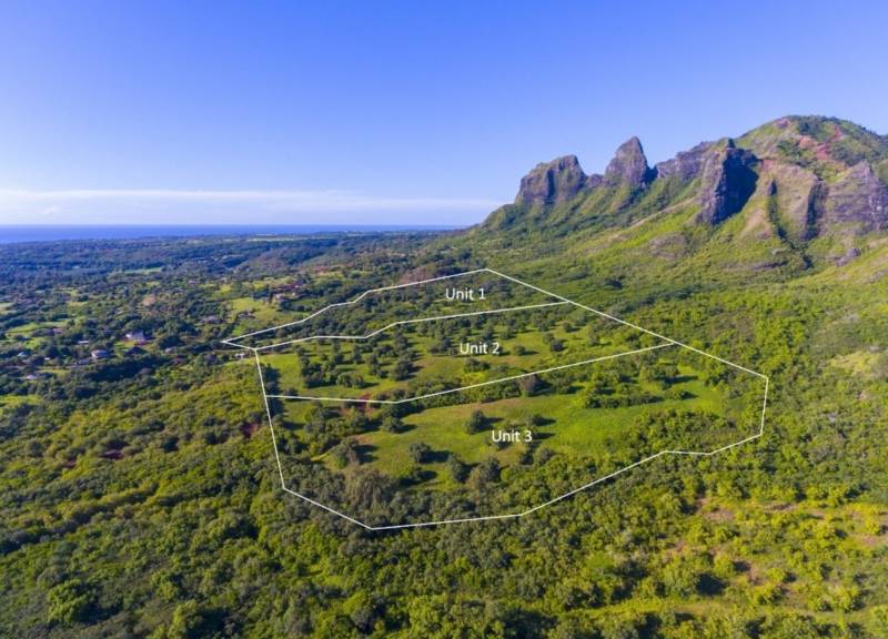 aerial view of land for sale on kauai