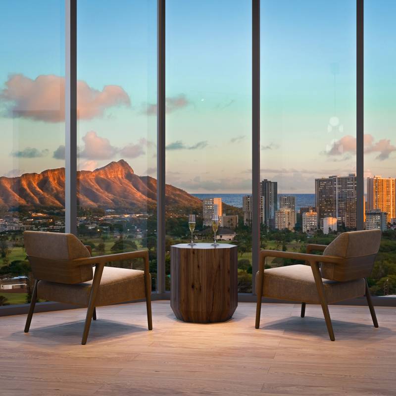 mountain ocean and city views from kuilei dining area