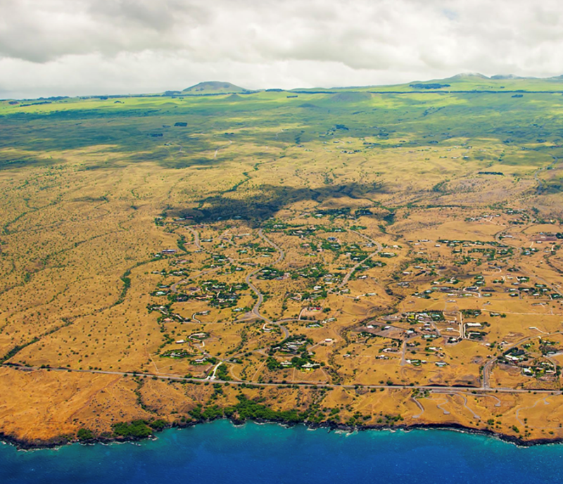 aerial view of kohala ranch big on big island hawaii