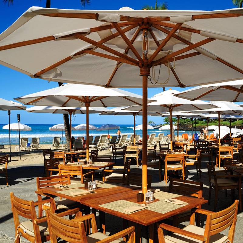 oceanfront restaurant at mauna kea resort on big island