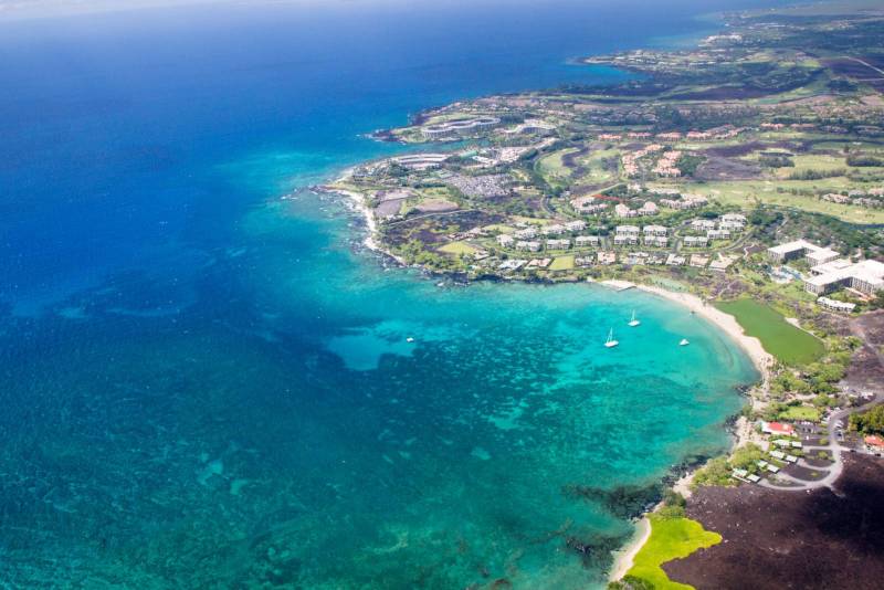 aerial view of kohala coast on the big island hawaii