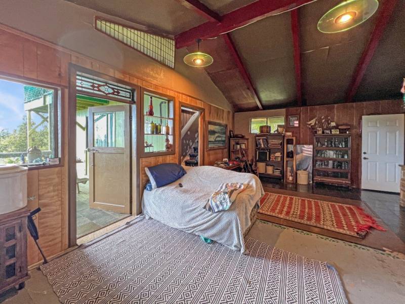 interior living space with door open to backyard