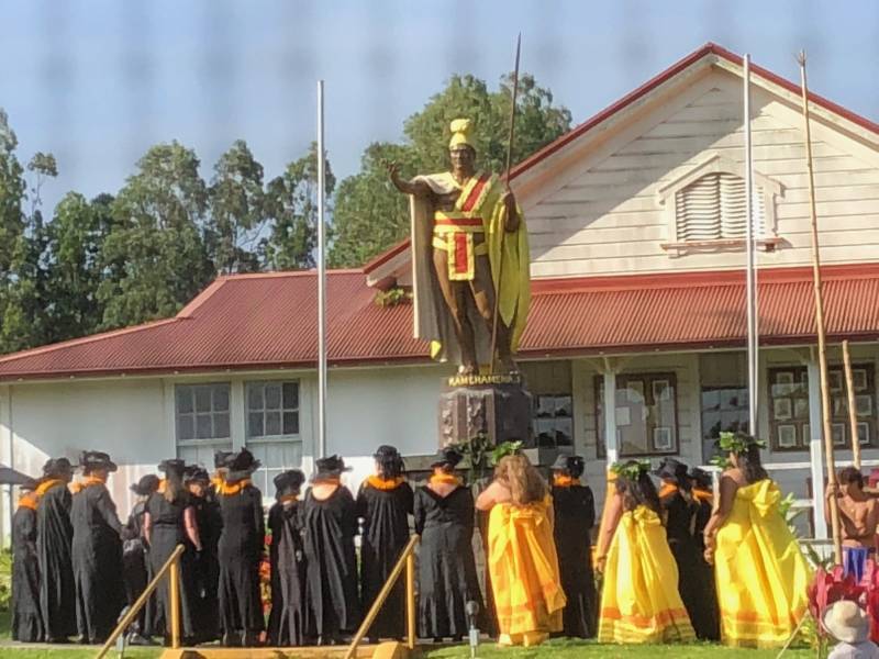 Ceremony at Kamehameha Day celebration in Kapaau