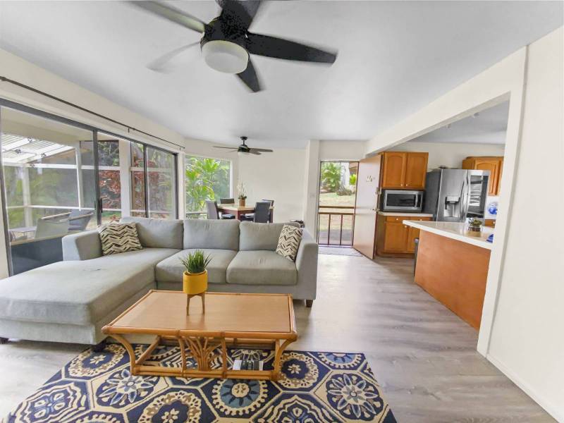 living room in kauai condo for sale