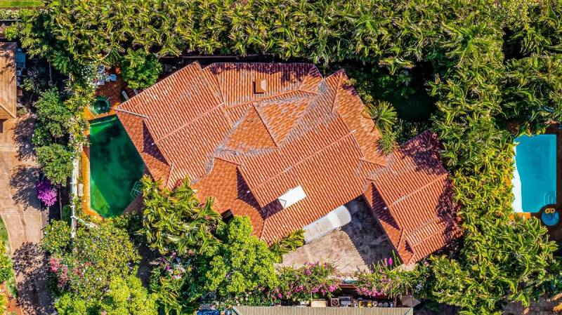 aerial overhead view of maui home for sale