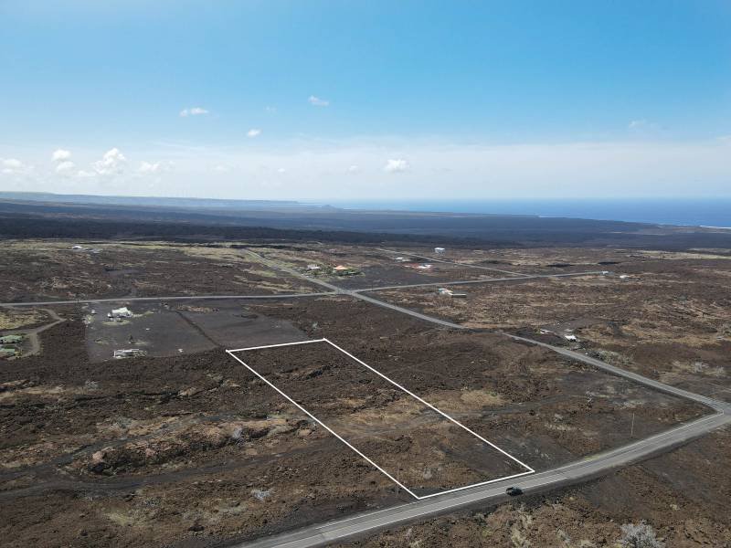 aerial view of rectangular shaped lot for sale on big island hawaii