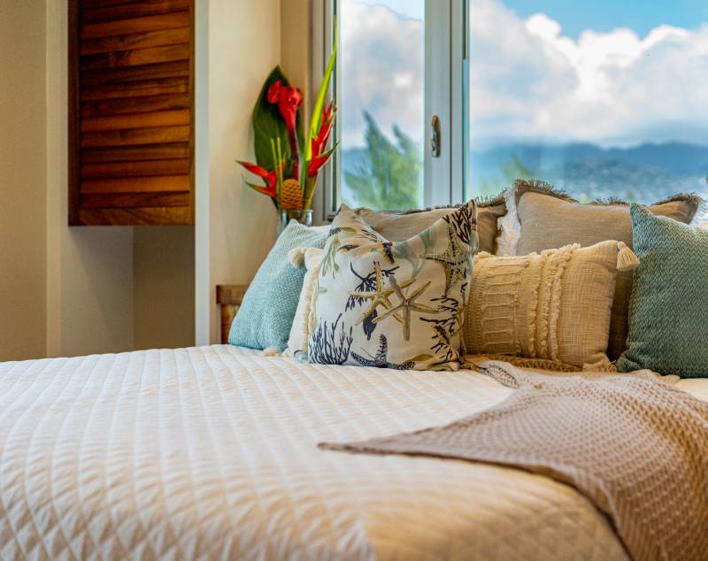 cozy bed in oahu vacation rental