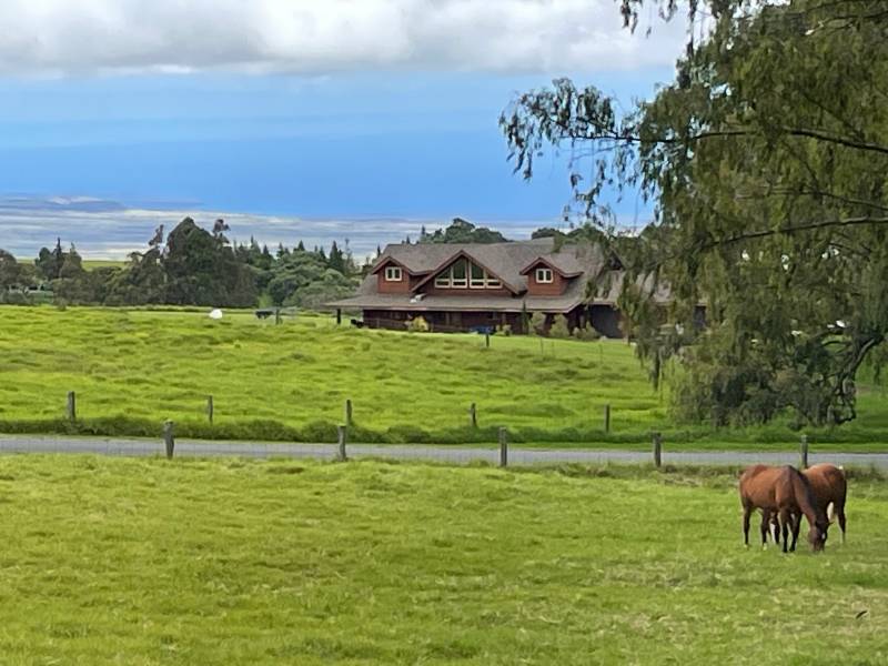 Ocean view from horse pastures at Waikii Ranch home