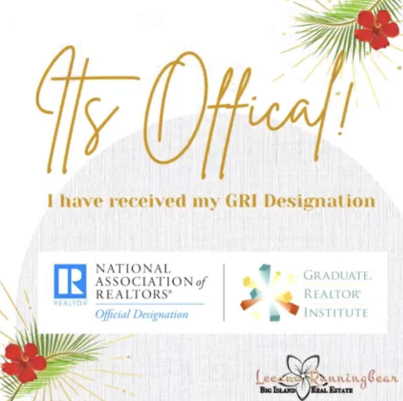 it's official I have received by GRI designation